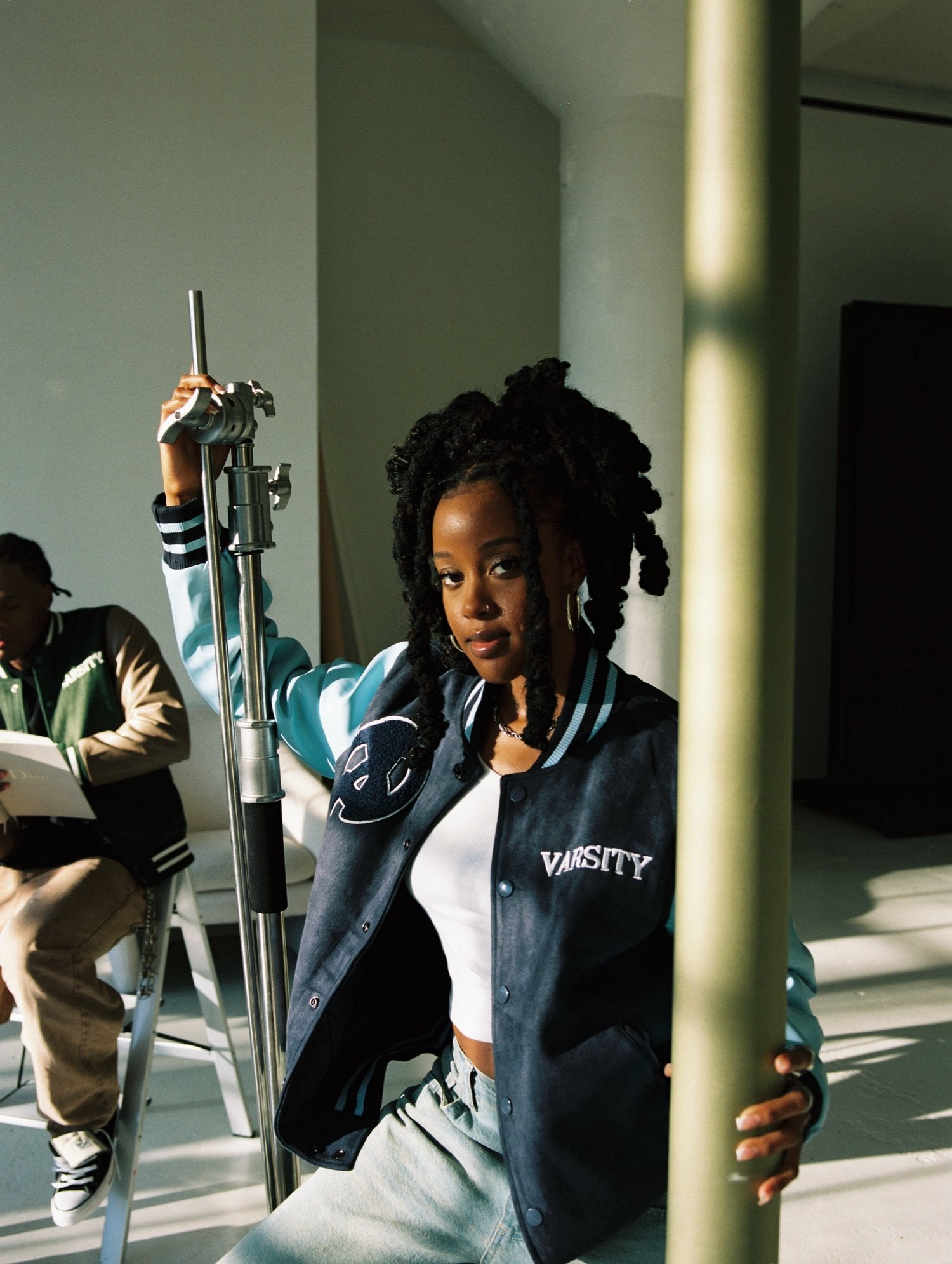 TOP GUN VARSITY JACKET (space blue/maya blue)