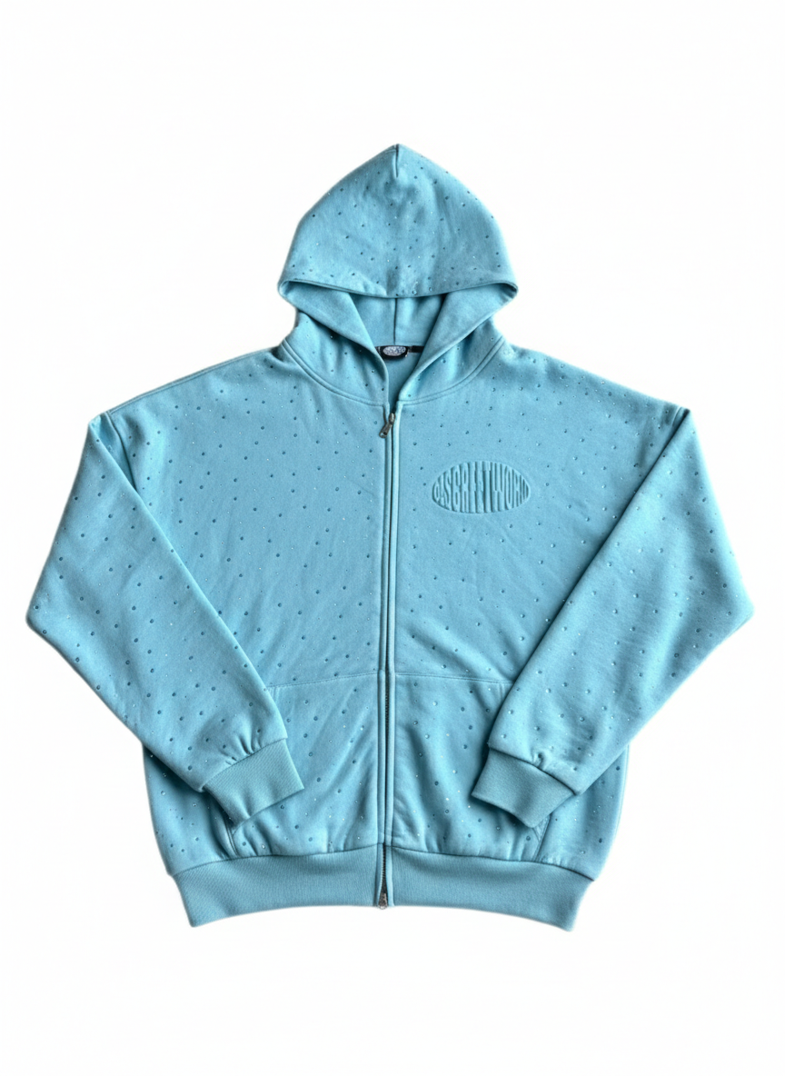 RHINESTONE ZIP UP